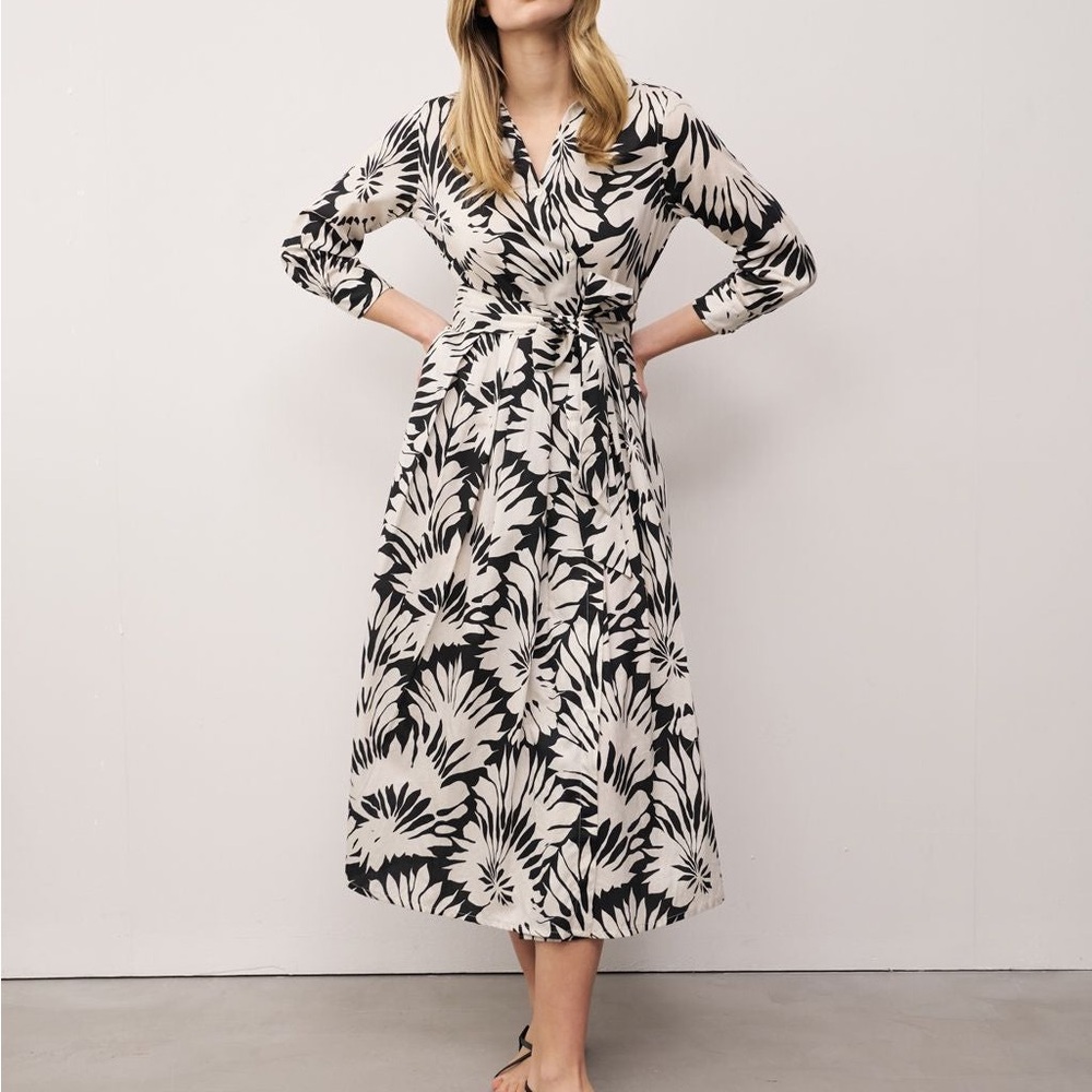 Floral Black and White Maxi Dress